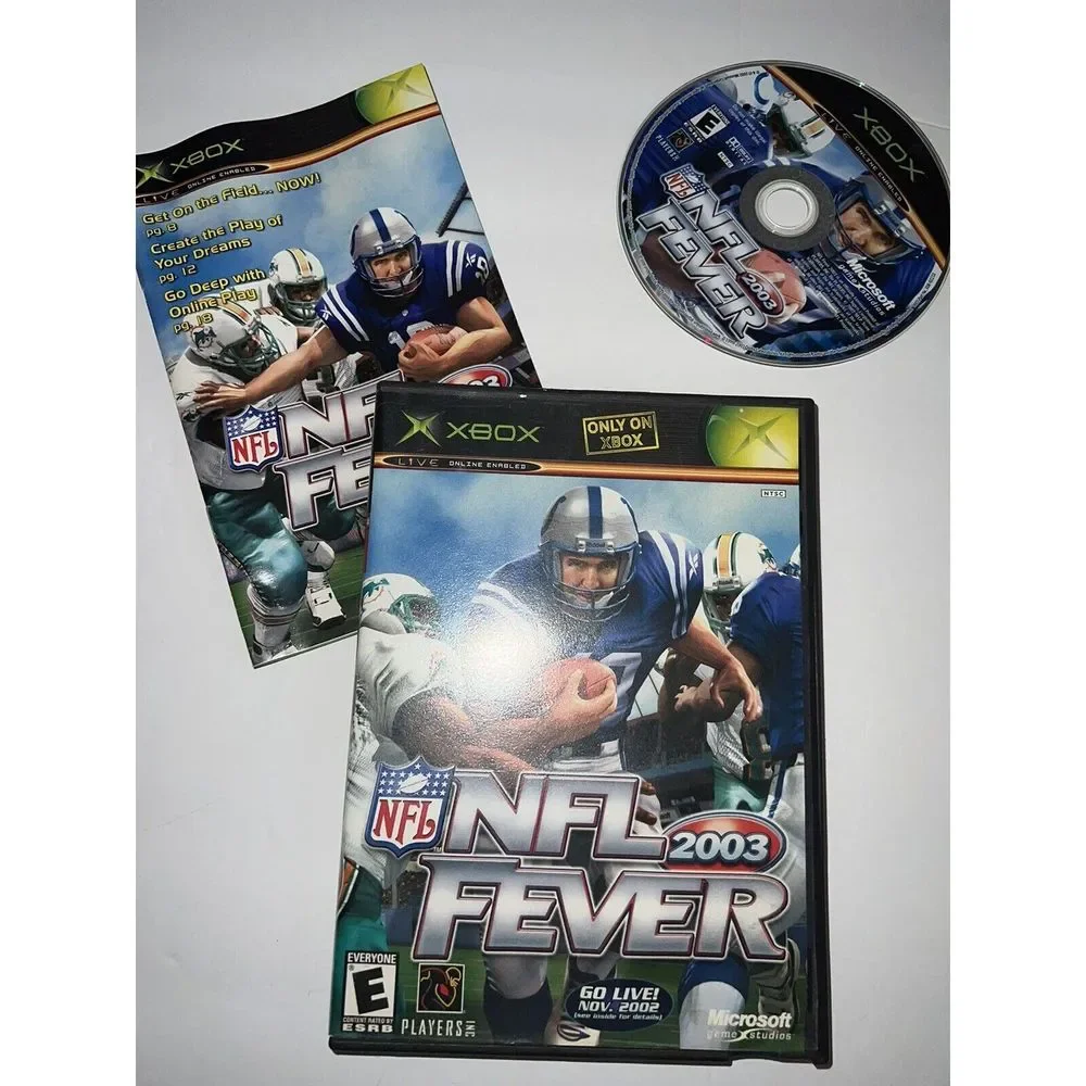NFL Fever 2003 (Microsoft Xbox, 2002) Complete With Manual